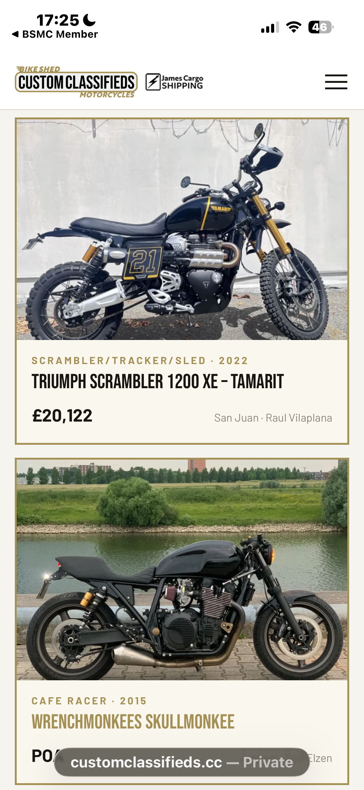 BSMC app screen