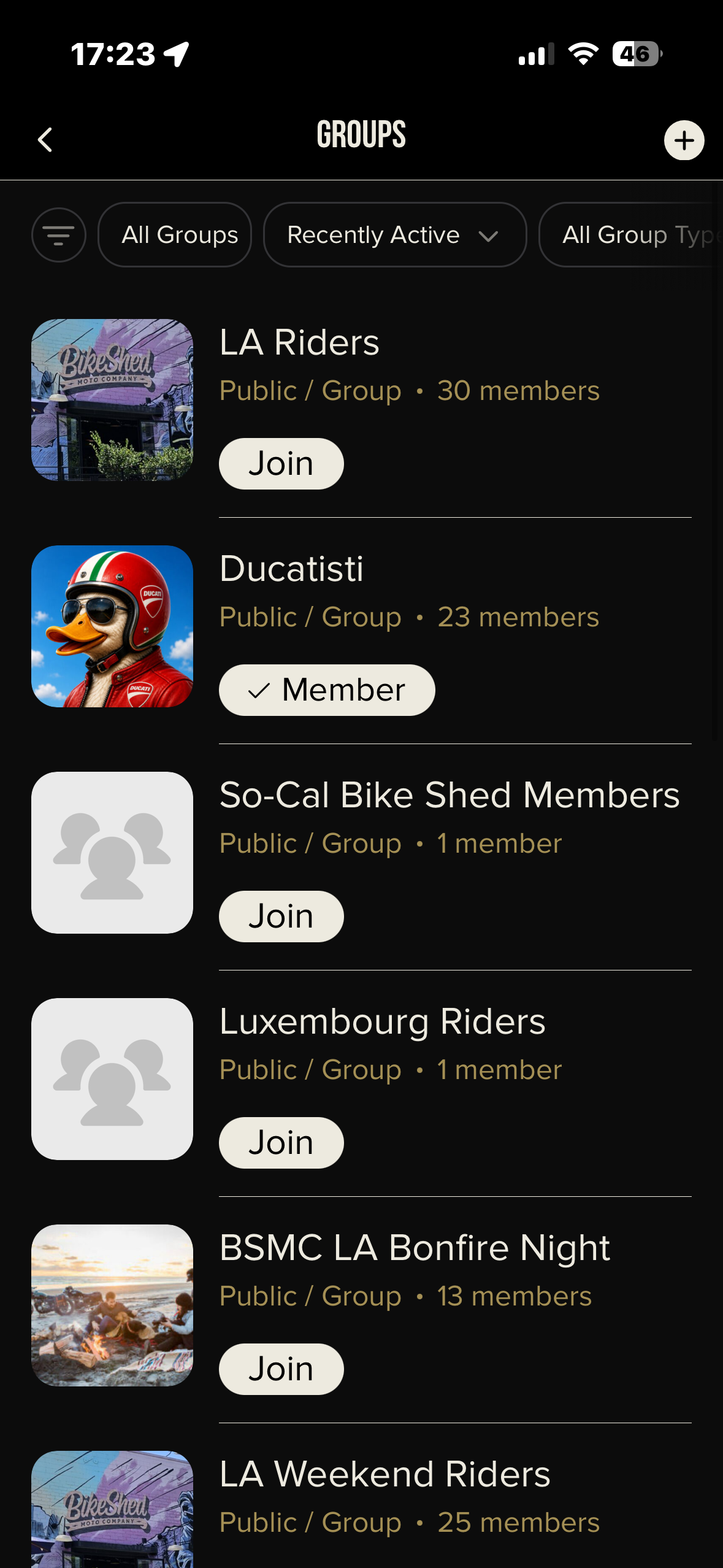 BSMC app screen